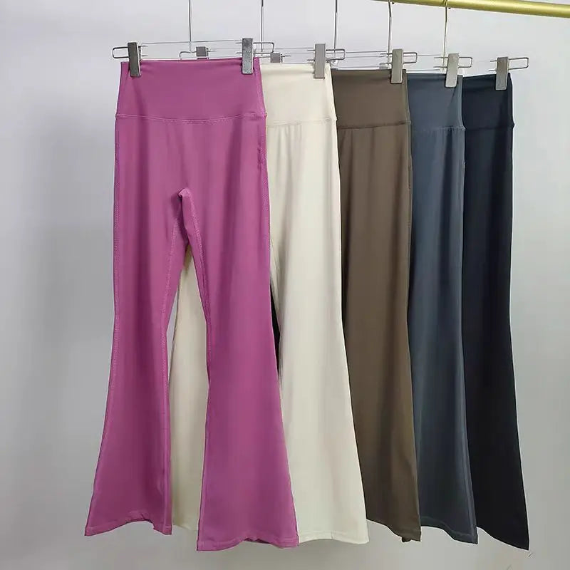 High-Waist Flared Yoga Leggings for Women High-End Wide-Leg Breathable Gym Casual Sports Bottoms