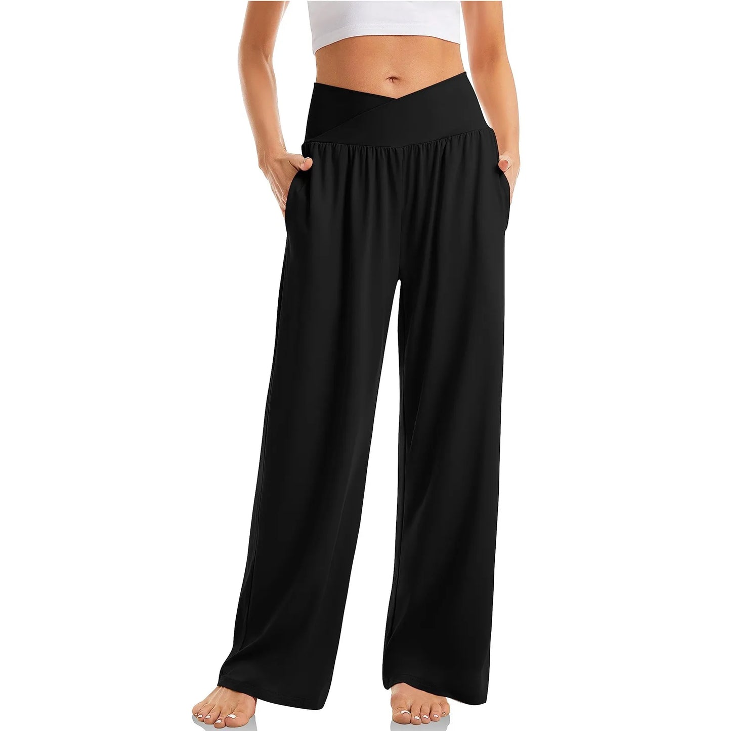 Wide Leg Pants For Women’S Sweatpants Straight Pants Bottom All-Math Plain Fitness Joggers Pants High Waist Travel Basic 2024