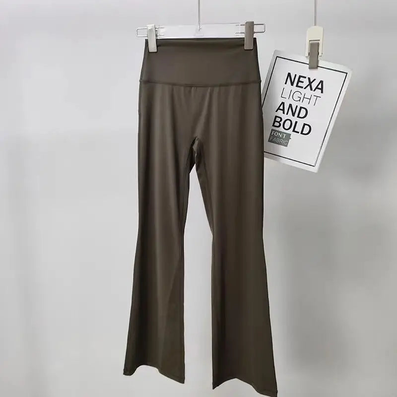 High-Waist Flared Yoga Leggings for Women High-End Wide-Leg Breathable Gym Casual Sports Bottoms