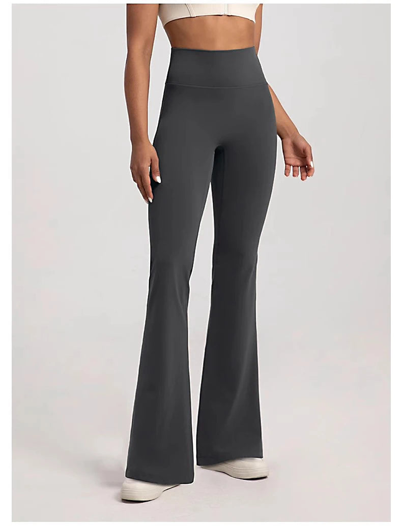 High-Waist Flared Yoga Leggings for Women High-End Wide-Leg Breathable Gym Casual Sports Bottoms