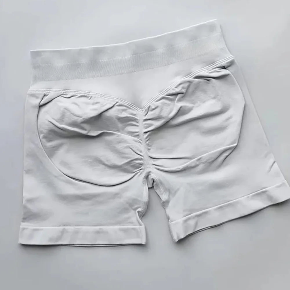 WOMEN SPORTS Impact Shorts Low Ribbed Waist Seamless Scrunch Bum Workout Gym Shorts Booty Hight Stretch Running Shorts