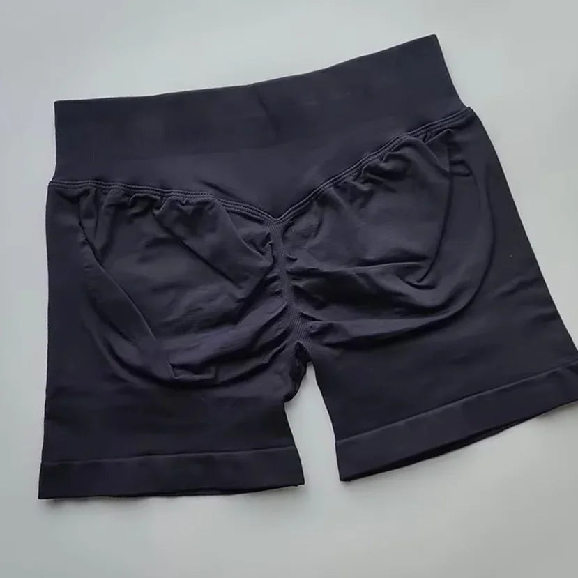 WOMEN SPORTS Impact Shorts Low Ribbed Waist Seamless Scrunch Bum Workout Gym Shorts Booty Hight Stretch Running Shorts