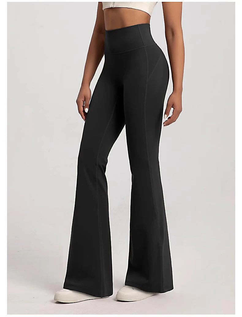 High-Waist Flared Yoga Leggings for Women High-End Wide-Leg Breathable Gym Casual Sports Bottoms