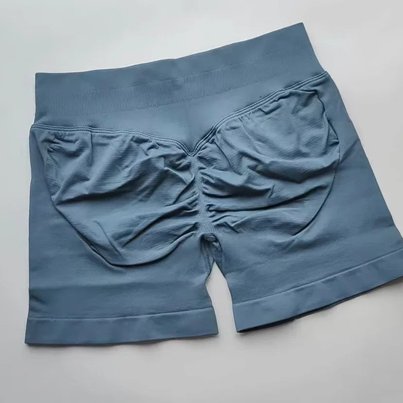 WOMEN SPORTS Impact Shorts Low Ribbed Waist Seamless Scrunch Bum Workout Gym Shorts Booty Hight Stretch Running Shorts