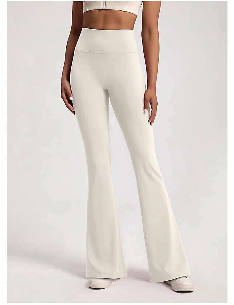 High-Waist Flared Yoga Leggings for Women High-End Wide-Leg Breathable Gym Casual Sports Bottoms