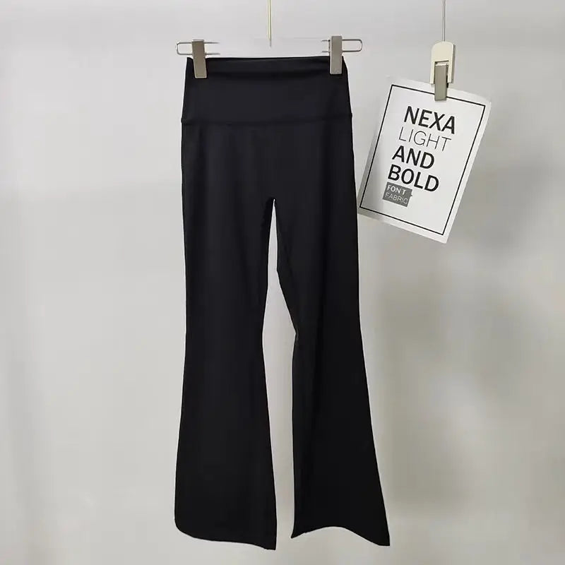 High-Waist Flared Yoga Leggings for Women High-End Wide-Leg Breathable Gym Casual Sports Bottoms
