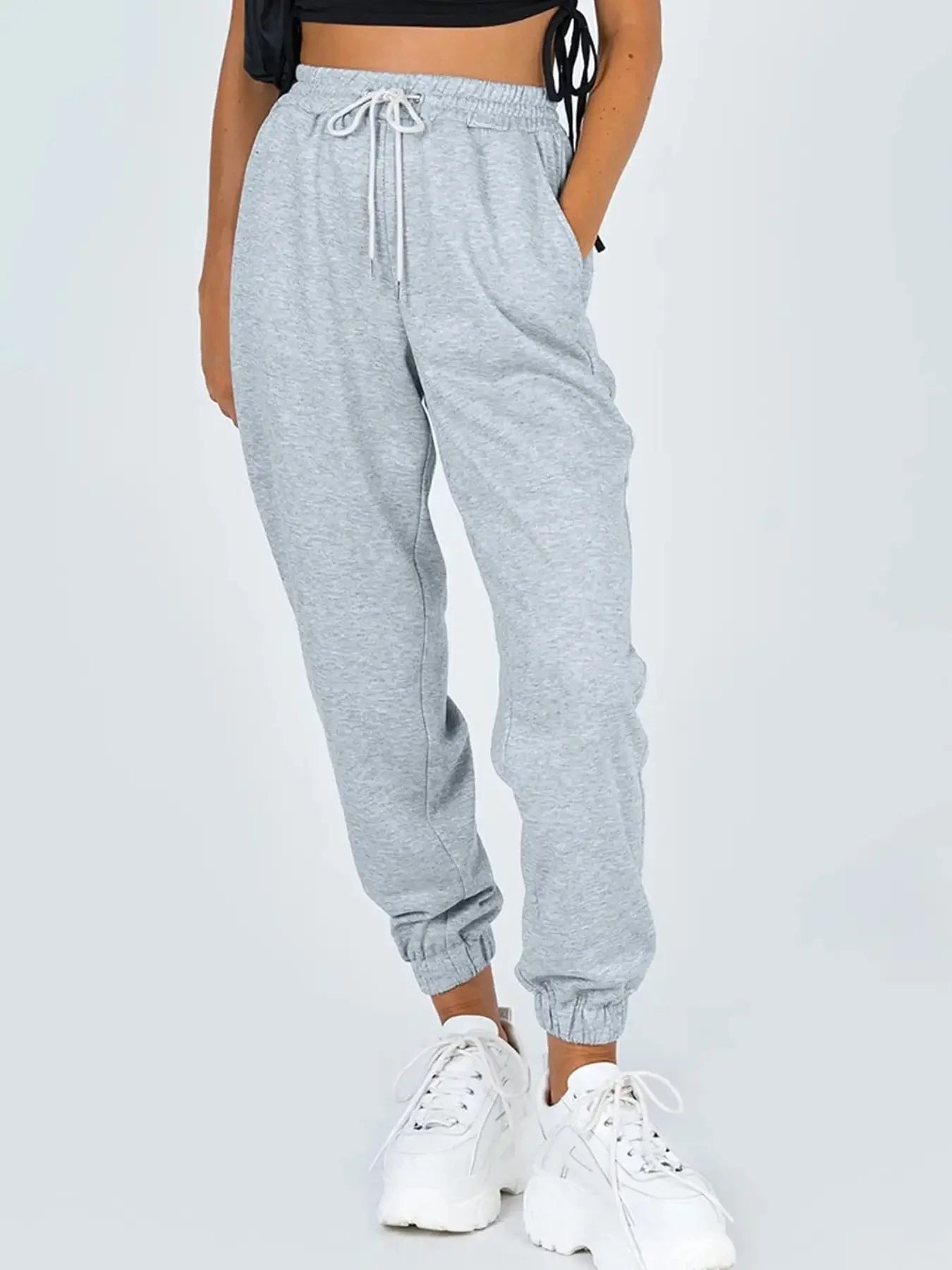 Women's Cinch Bottom Sweatpants High Waisted Athletic Joggers