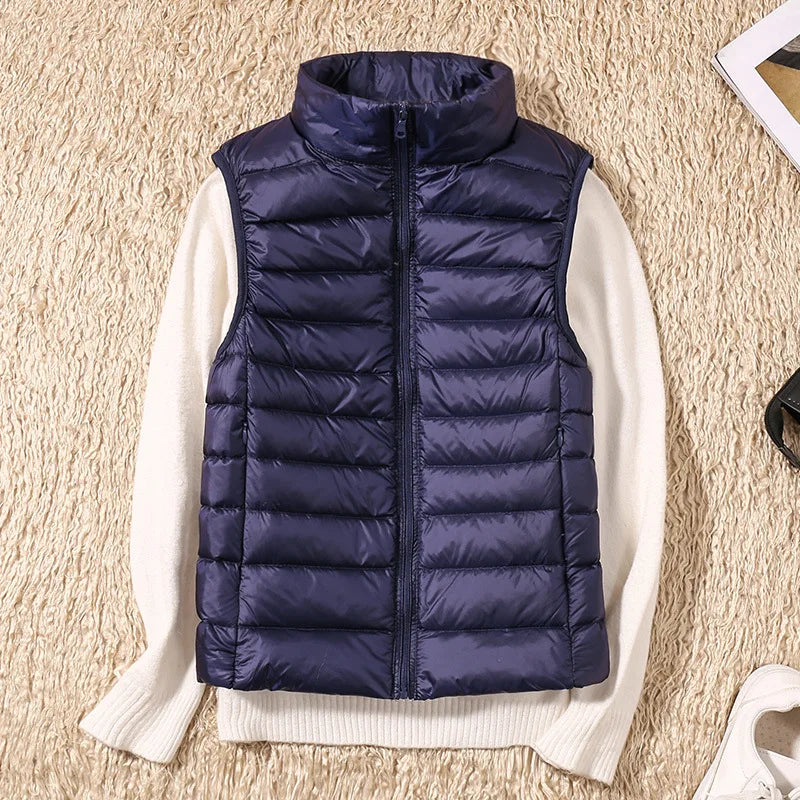 Women Sleeveless Vest Jackets Winter Fashion Male Cotton-Padded Vest Coats women Stand Collar Warm Waistcoats Clothing