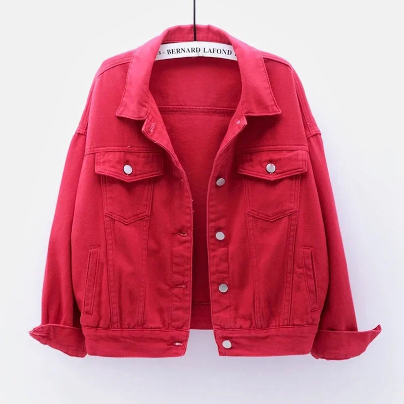 Classic Denim Jacket Women Jeans 2023 Jean Boyfriend Jackets for Women Oversize Loose Coat Veste Femme Purple White Yellow Mujer