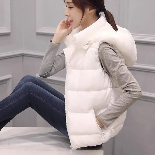 Winter Sleeveless Jacket Female Hoodies Down Vest 2024 New Duck Down Puffer Waistcoat Ultra Light Winderproof Puffer Coat Outwea