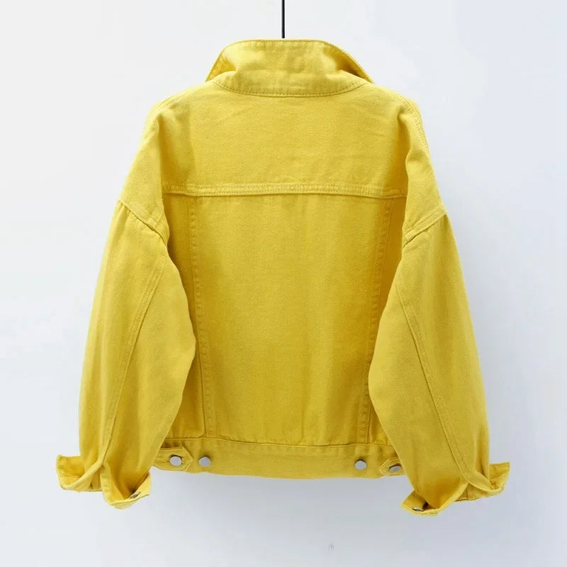 Classic Denim Jacket Women Jeans 2023 Jean Boyfriend Jackets for Women Oversize Loose Coat Veste Femme Purple White Yellow Mujer