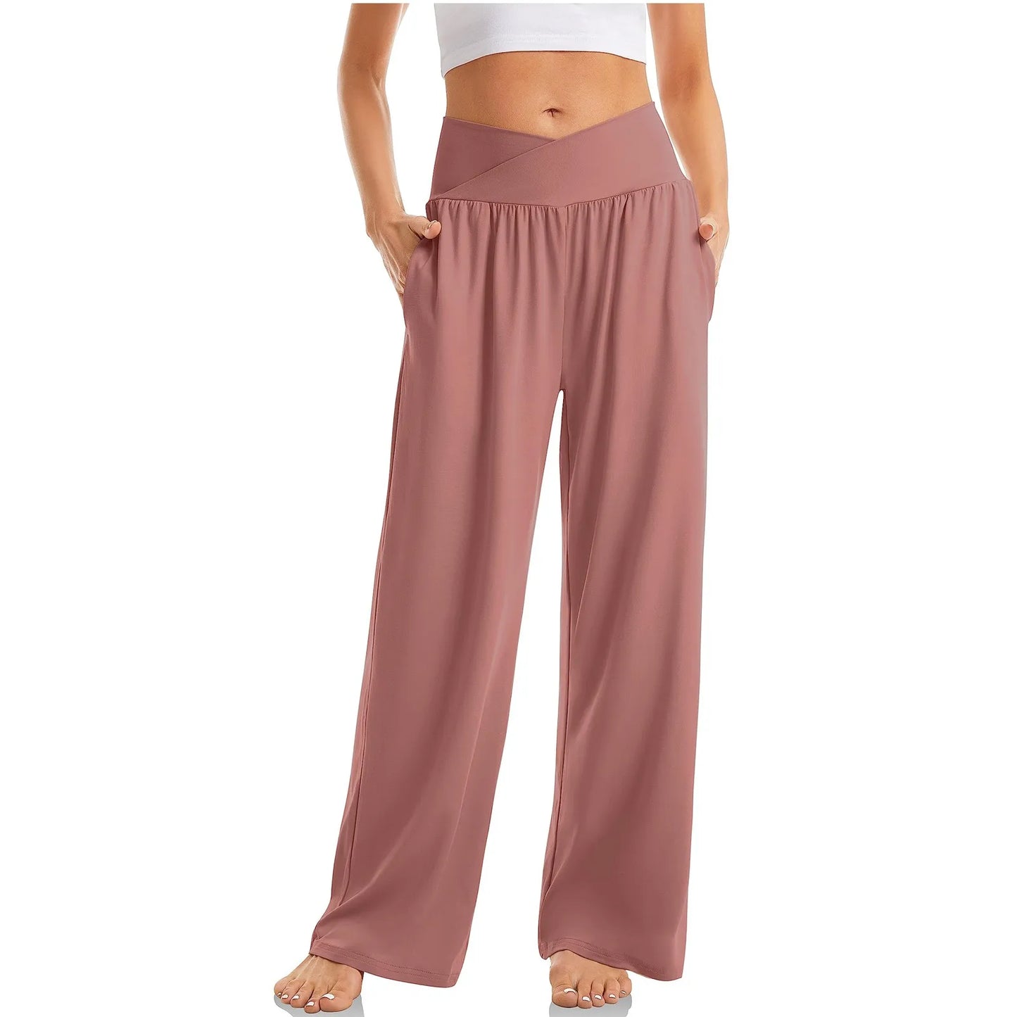 Wide Leg Pants For Women’S Sweatpants Straight Pants Bottom All-Math Plain Fitness Joggers Pants High Waist Travel Basic 2024