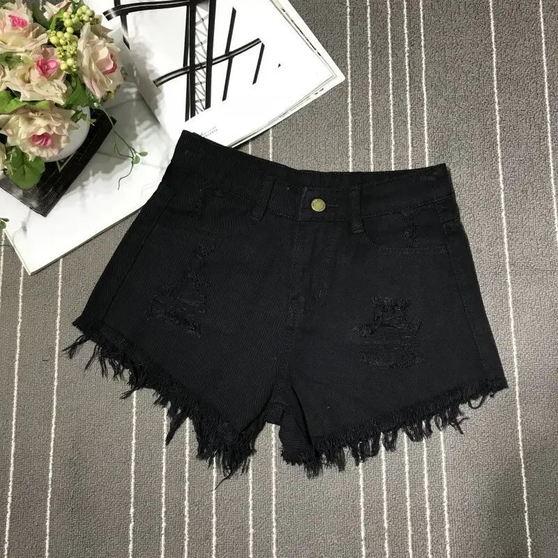 A-Line Sexy Hot Girl Denim Shorts Fashion Women Hollow Out Pocket High Waist Short Jeans Casual Streetwear Y2K Vintage Trousers