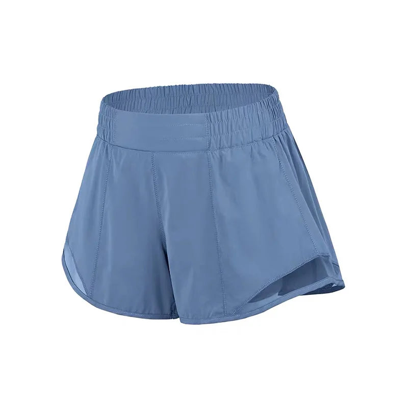 2024 Sport Shorts Women Sportswear Double-deck Running Shorts Yoga Bottoms Summer Gym Fitness Training Jogging Short Pants