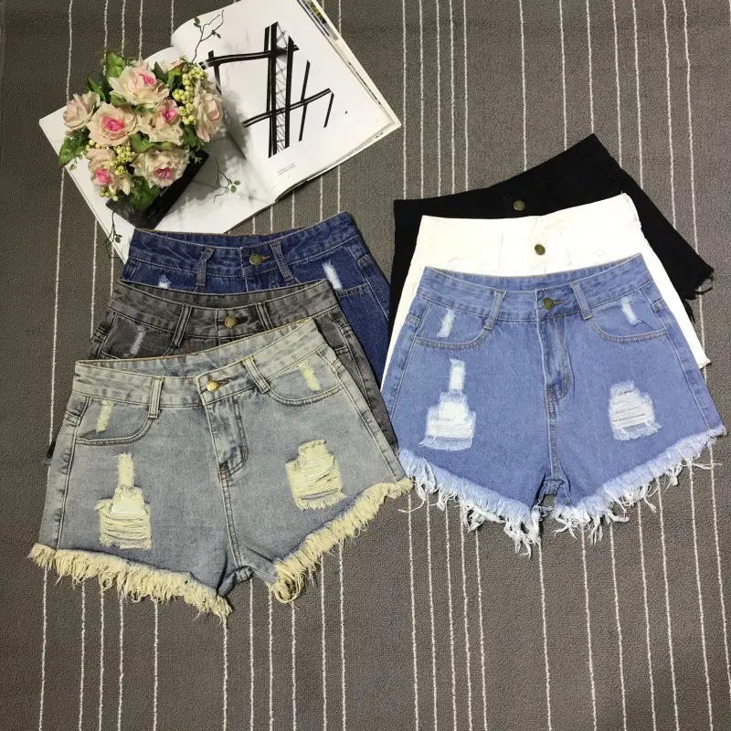 A-Line Sexy Hot Girl Denim Shorts Fashion Women Hollow Out Pocket High Waist Short Jeans Casual Streetwear Y2K Vintage Trousers