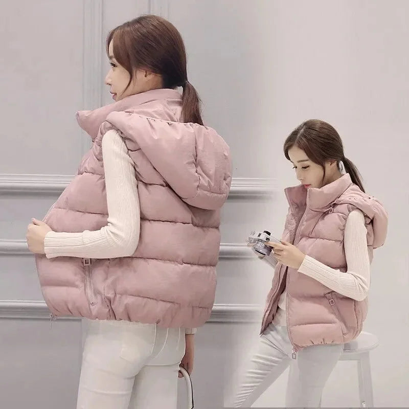 Winter Sleeveless Jacket Female Hoodies Down Vest 2024 New Duck Down Puffer Waistcoat Ultra Light Winderproof Puffer Coat Outwea