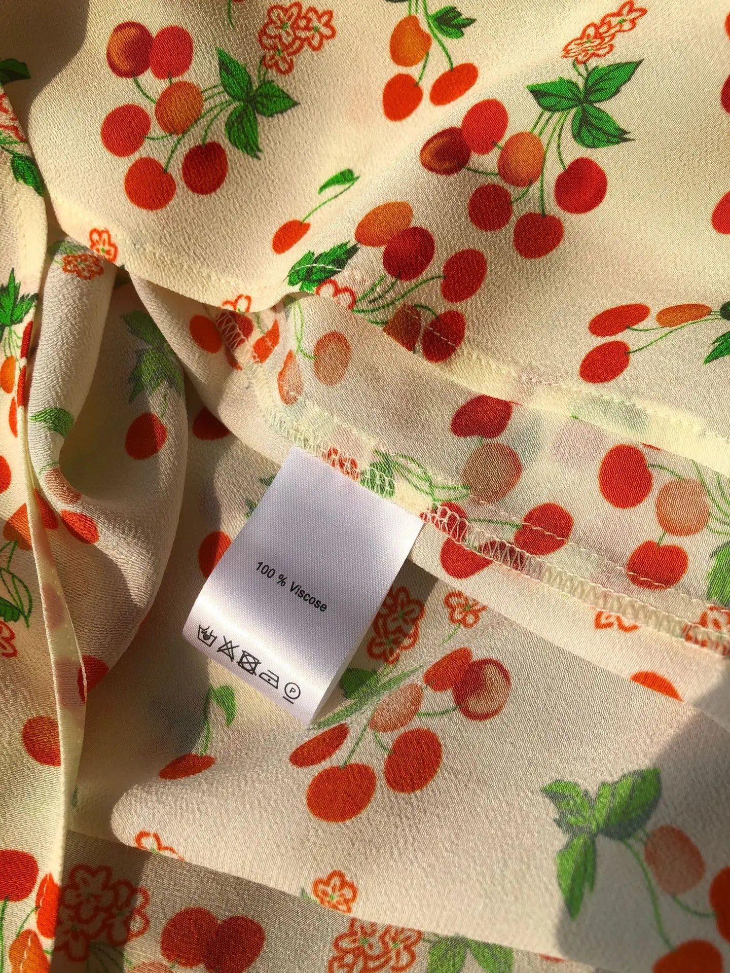 Summer Sweetheart Small Fresh Retro Cherry Print Short-sleeved Wrap Dress, One-piece Coffee Break Dress Tea-break Dress