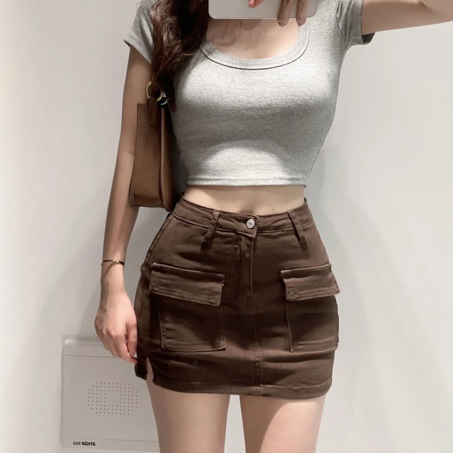 Summer Denim Short Skirt for Women Sexy Slim High Wiast Wrap Hip Mini Skirts Woman Korean Chic Pockets Shorts Jeans Skirt