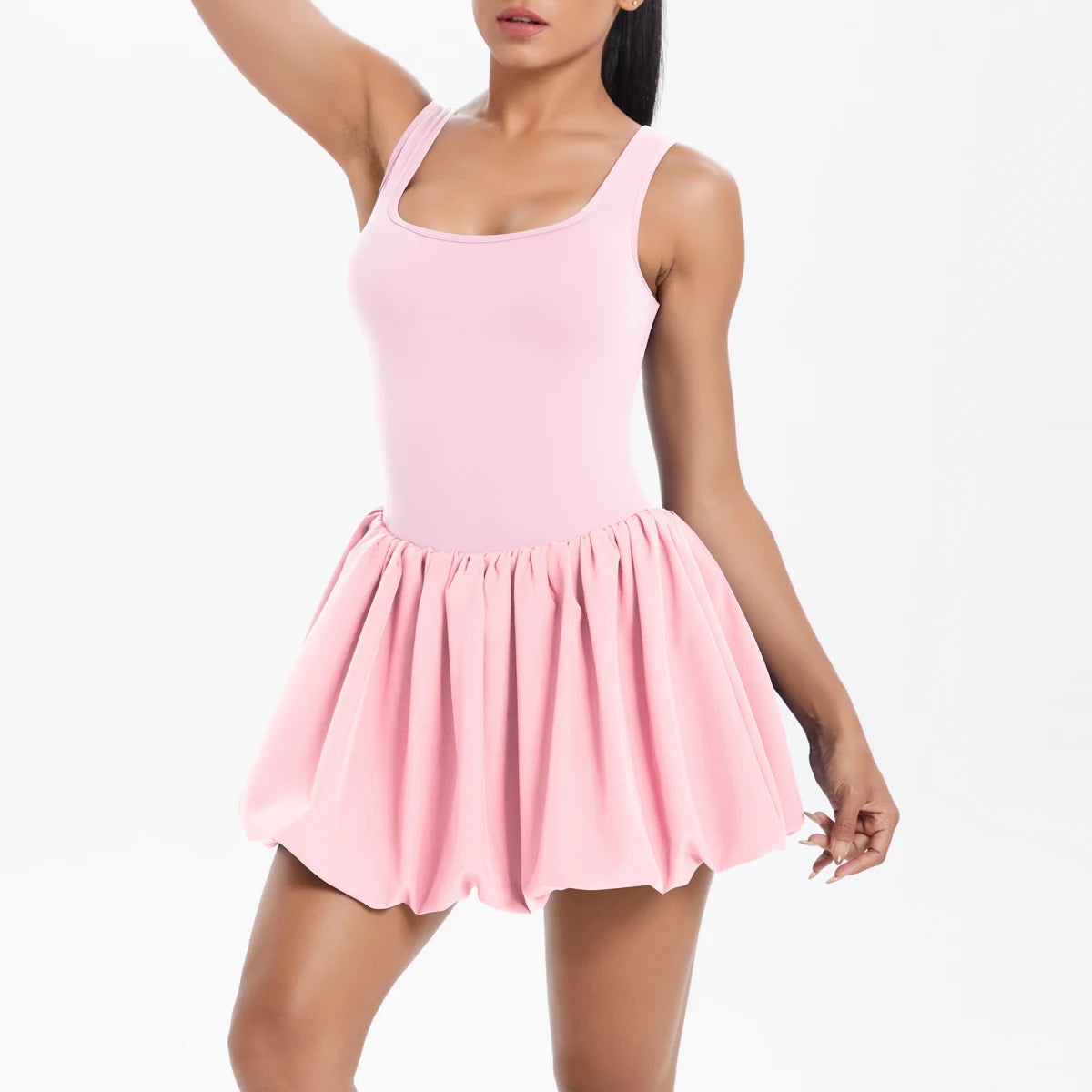 Athletic Yoga Fitness Dress Fitness High Stretch Slim Double Side Non-slip Women's Sports Dresses