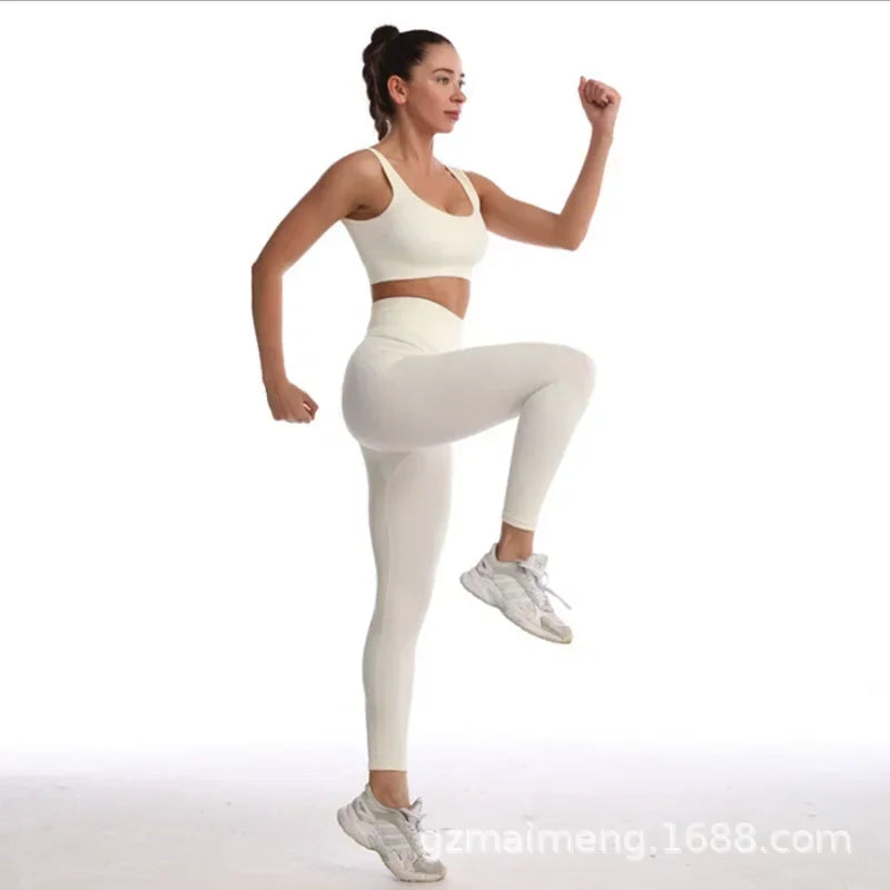 Yoga Threaded Pants Seamless High Elastic Tightening Breathable Breathable Quick Drying Outer Wear Sports Bottom Fitness 9 Pants