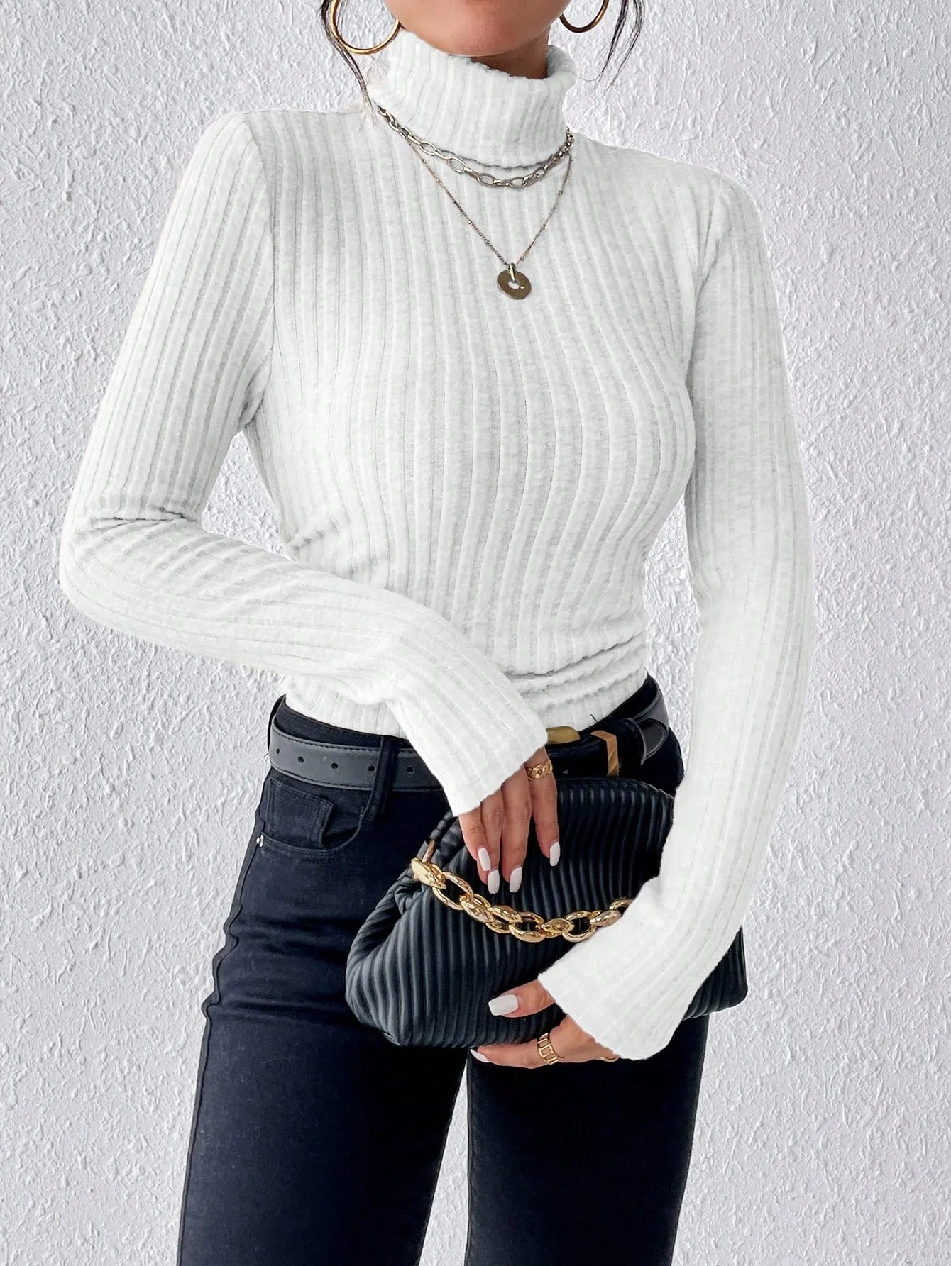 Special offer clearance sale of new women's autumn and winter semi-high-neck sweaters and slim-fitting long-sleeved warm tops