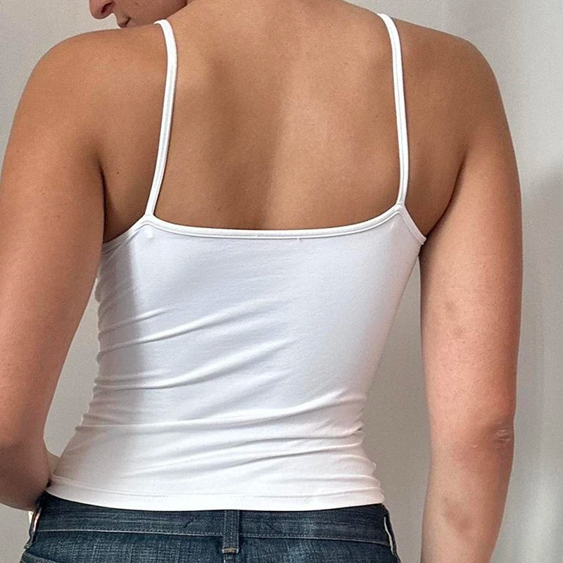 Darlingaga Strap Casual Solid Skinny Women Camis Tops Short Korean Style Homewear All-Match Summer Cropped Top Mini Streetwear