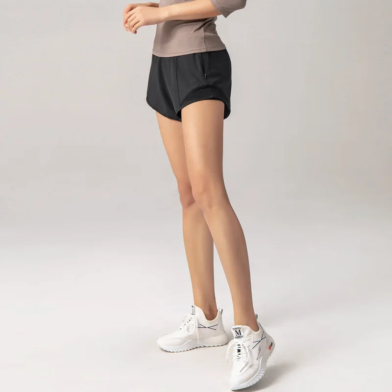 2024 Sport Shorts Women Sportswear Double-deck Running Shorts Yoga Bottoms Summer Gym Fitness Training Jogging Short Pants