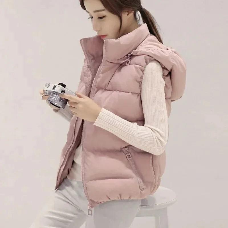 Winter Sleeveless Jacket Female Hoodies Down Vest 2024 New Duck Down Puffer Waistcoat Ultra Light Winderproof Puffer Coat Outwea