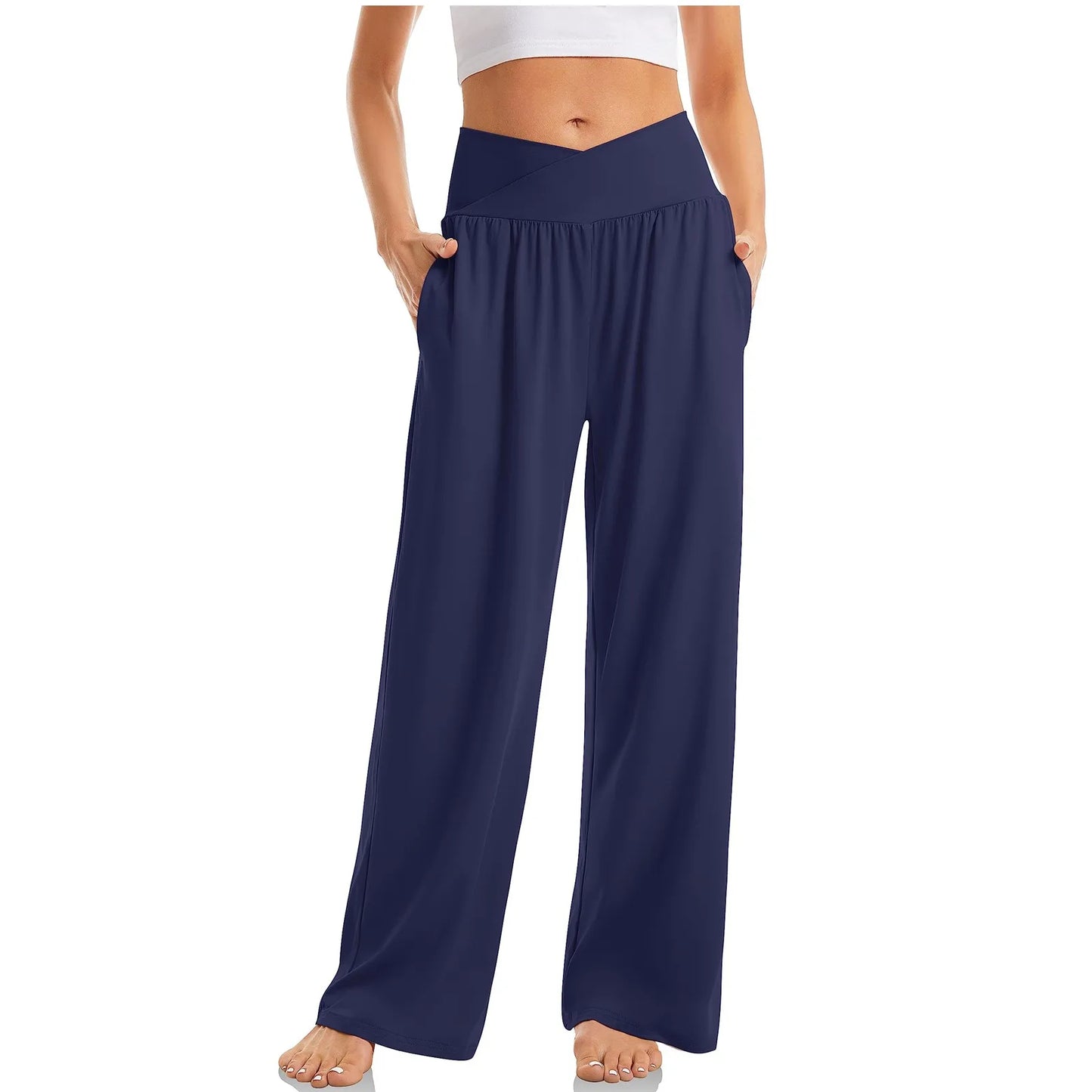 Wide Leg Pants For Women’S Sweatpants Straight Pants Bottom All-Math Plain Fitness Joggers Pants High Waist Travel Basic 2024