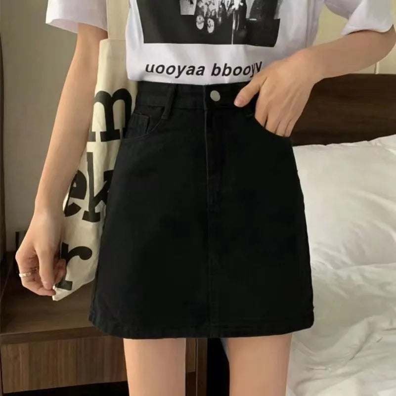 Summer Denim Short Skirt for Women High Wiast Sexy Tight Bag Hip Skirts Lady Slim Fit Y2K Female Short Jeans Skirts DURIKIES