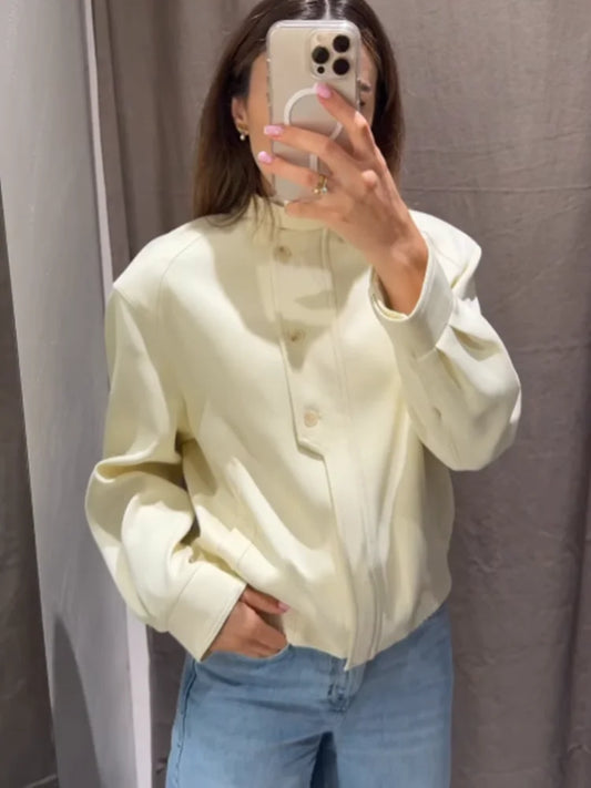 White Lapel Single Breasted Jacket Women Casual Full Sleeve Pocket Short Coats Wide Led Pant Lady Autumn Highstreet Outerwear