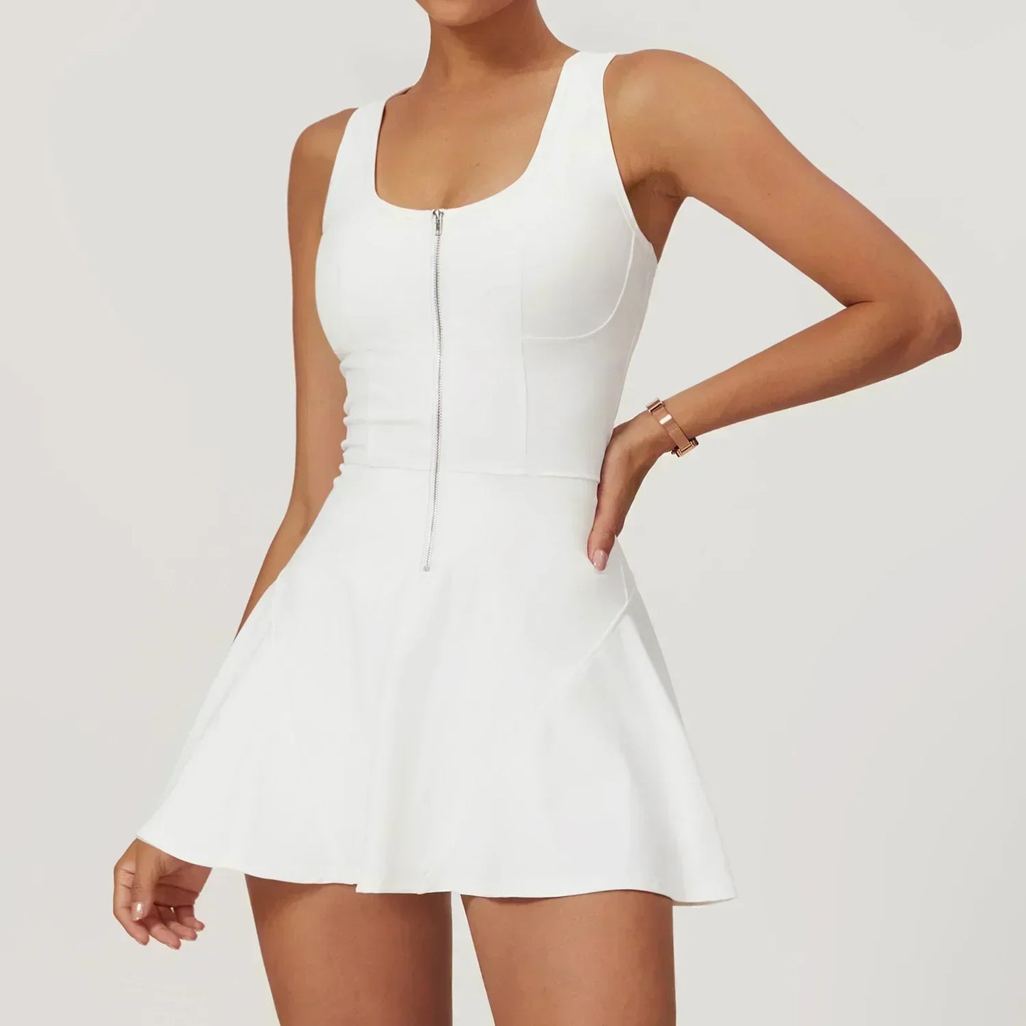 Naked-feel sleeveless slip dress  Sports outdoor running fitness tennis skirt