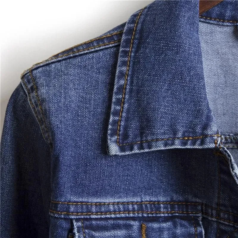 2024 Autumn Women's Casual Denim Jacket Jacket Women's Long-Sleeved Single-Breasted Jeans Jacket Women's Short Top