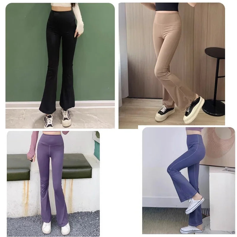 Aiithuug Fleece Warm Yoga Pants Gym Legging Super Stretchy Bell Bottoms Bootcut Yoga Leggings Yoga Flare Leggings Workout