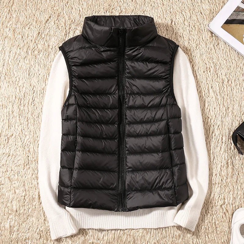Women Sleeveless Vest Jackets Winter Fashion Male Cotton-Padded Vest Coats women Stand Collar Warm Waistcoats Clothing