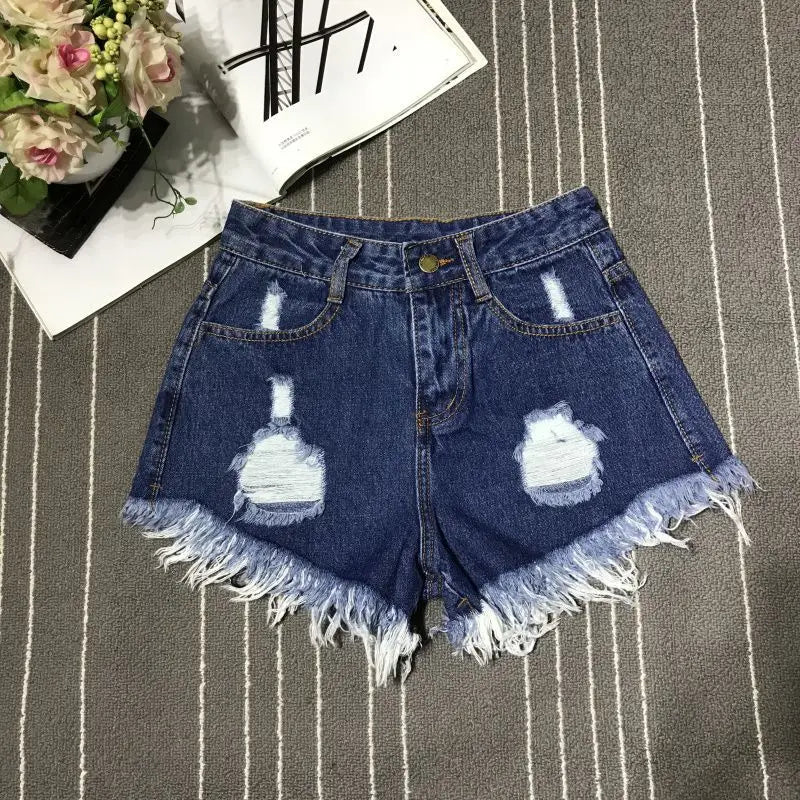 A-Line Sexy Hot Girl Denim Shorts Fashion Women Hollow Out Pocket High Waist Short Jeans Casual Streetwear Y2K Vintage Trousers