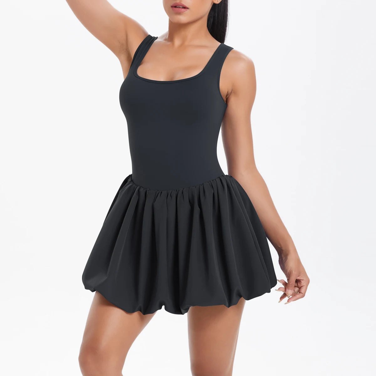 Athletic Yoga Fitness Dress Fitness High Stretch Slim Double Side Non-slip Women's Sports Dresses