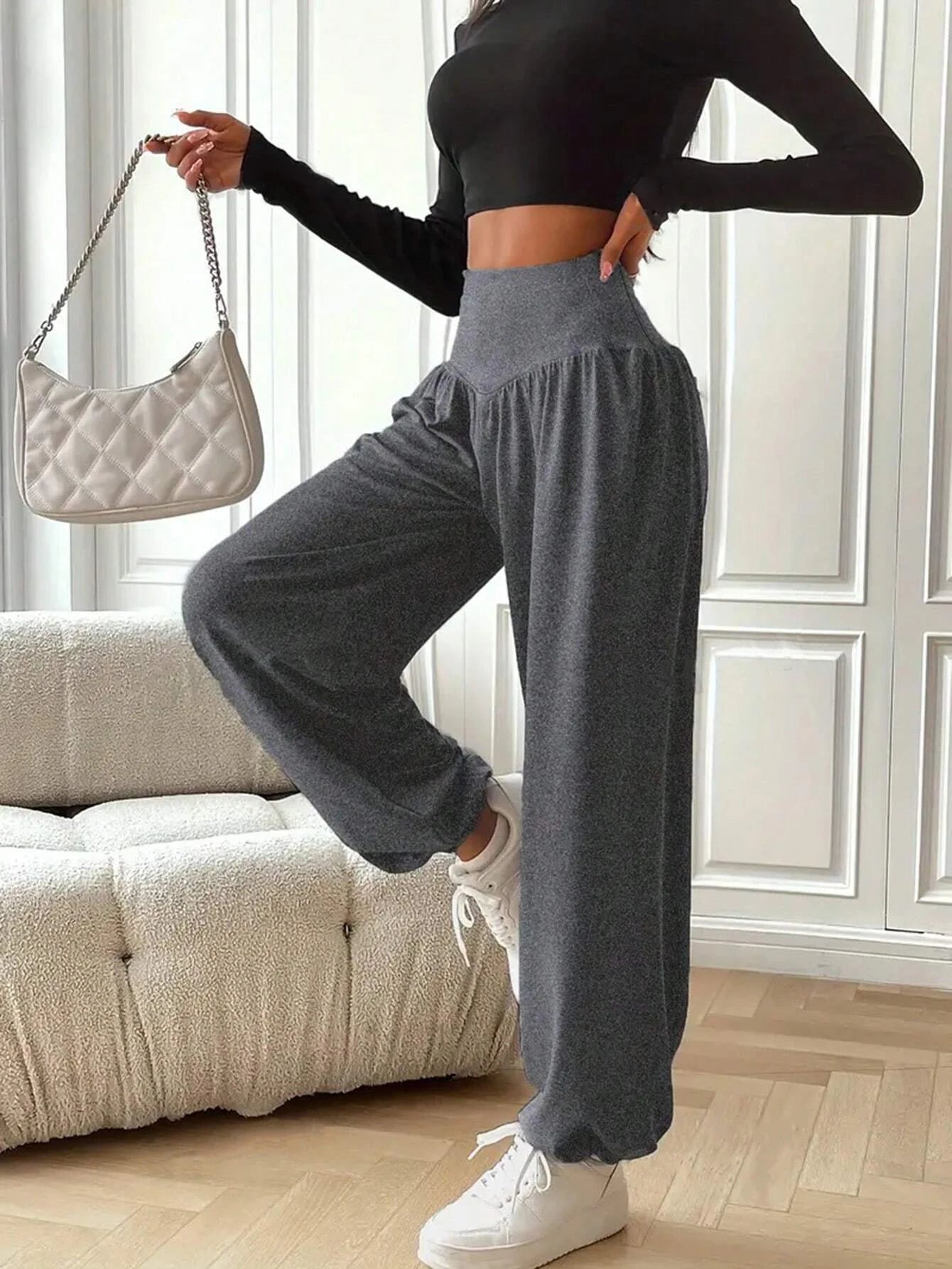 Women's Elastic Loose Casual Soft Sports Yoga Pants Dance Pants For Female Exercise Sportswear Outdoor Dailywear