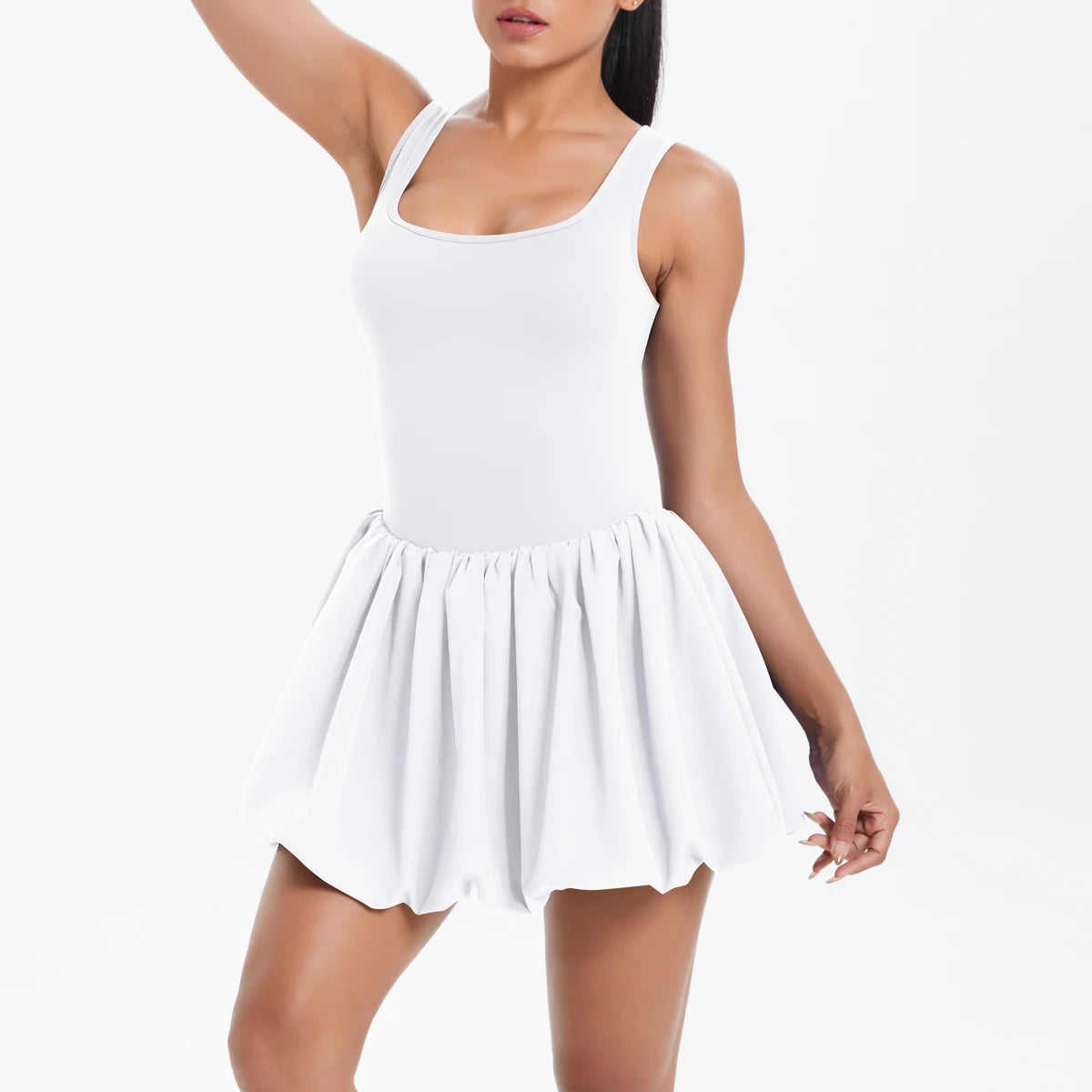 Athletic Yoga Fitness Dress Fitness High Stretch Slim Double Side Non-slip Women's Sports Dresses