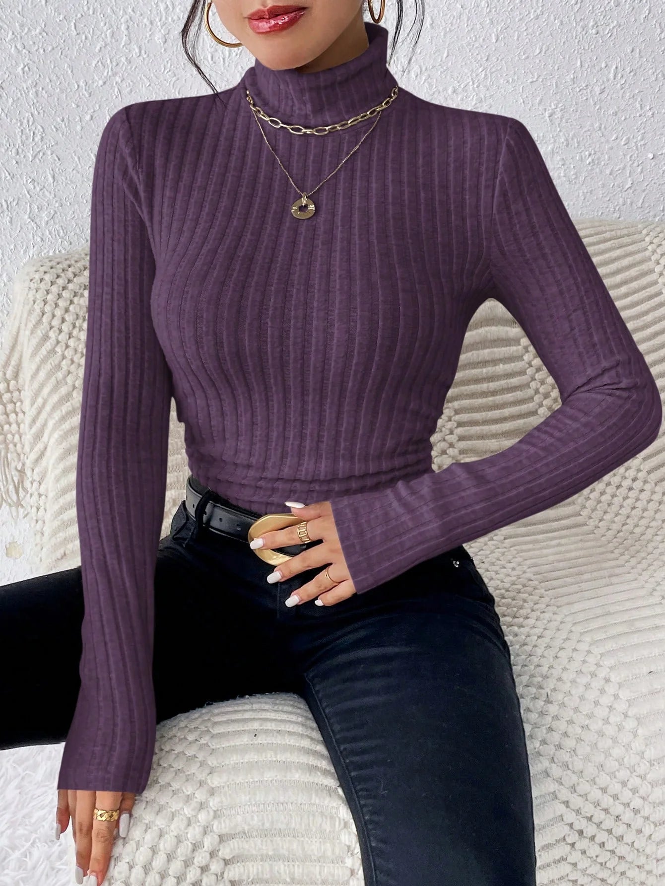 Special offer clearance sale of new women's autumn and winter semi-high-neck sweaters and slim-fitting long-sleeved warm tops