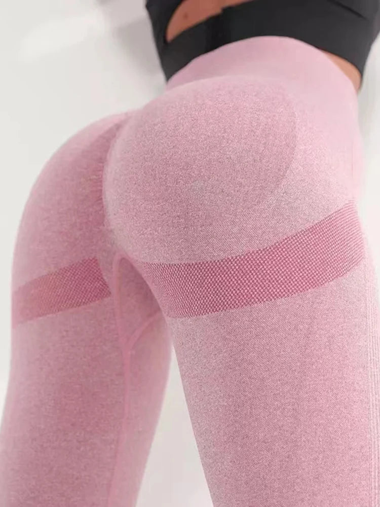 Gradient Leggings Fitness Women High Waist Workout  Jogging Leggins Push Up Pants Gym Tights Stretch Energy Sportswear