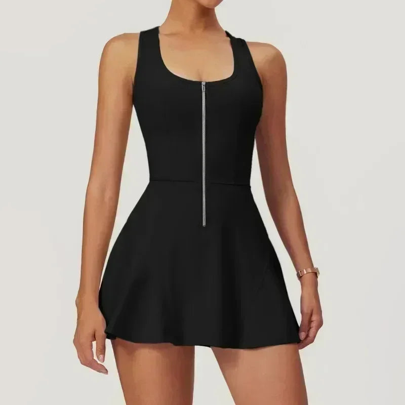 Naked-feel sleeveless slip dress  Sports outdoor running fitness tennis skirt