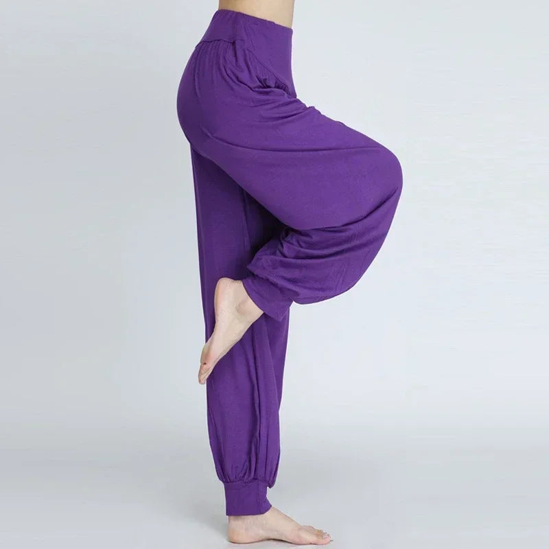 1PCS Women's Elastic Loose Casual Cotton Soft Yoga Sports Dance Pants Comfortable And Breathable