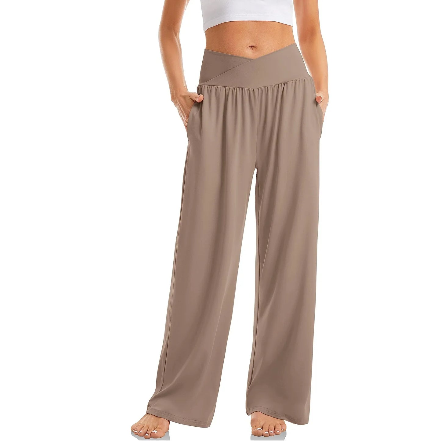 Wide Leg Pants For Women’S Sweatpants Straight Pants Bottom All-Math Plain Fitness Joggers Pants High Waist Travel Basic 2024