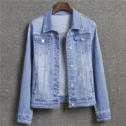2024 Autumn Women's Casual Denim Jacket Jacket Women's Long-Sleeved Single-Breasted Jeans Jacket Women's Short Top