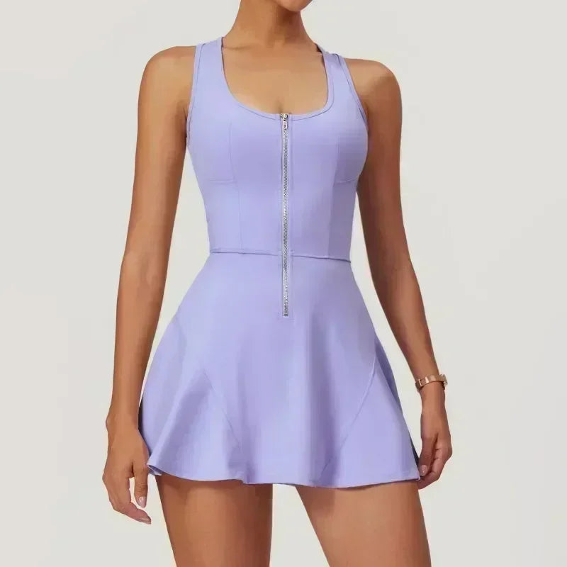 Fitness Sports Loose Dress with Chest Pad Running Fitness Tennis Dresses