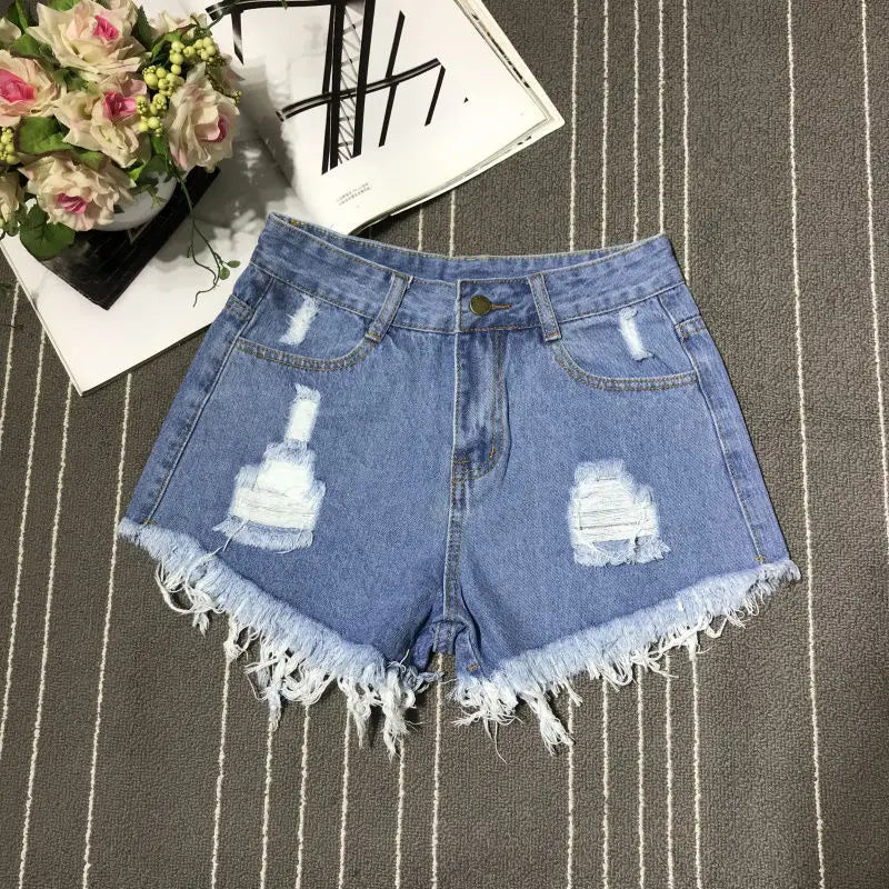 A-Line Sexy Hot Girl Denim Shorts Fashion Women Hollow Out Pocket High Waist Short Jeans Casual Streetwear Y2K Vintage Trousers