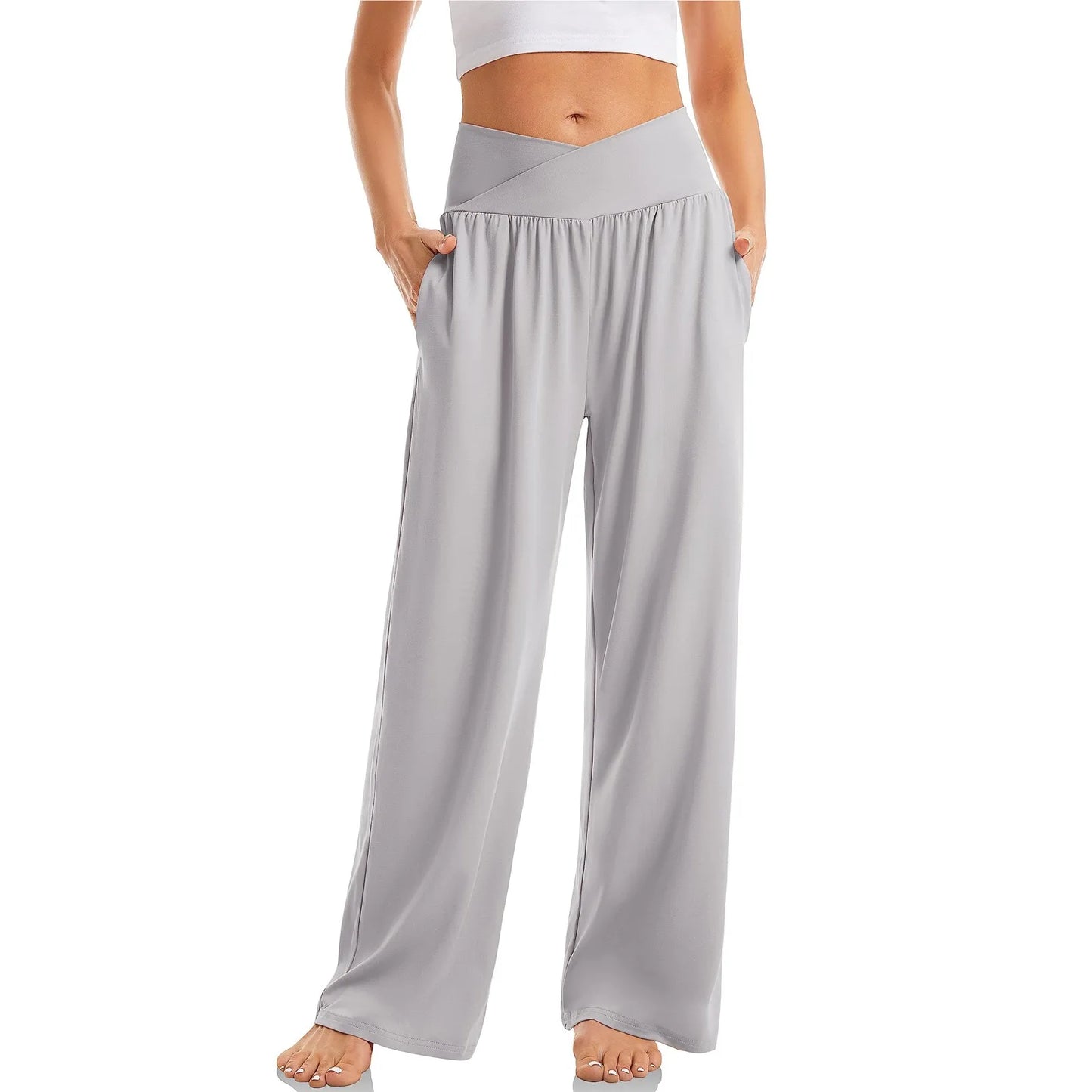 Wide Leg Pants For Women’S Sweatpants Straight Pants Bottom All-Math Plain Fitness Joggers Pants High Waist Travel Basic 2024
