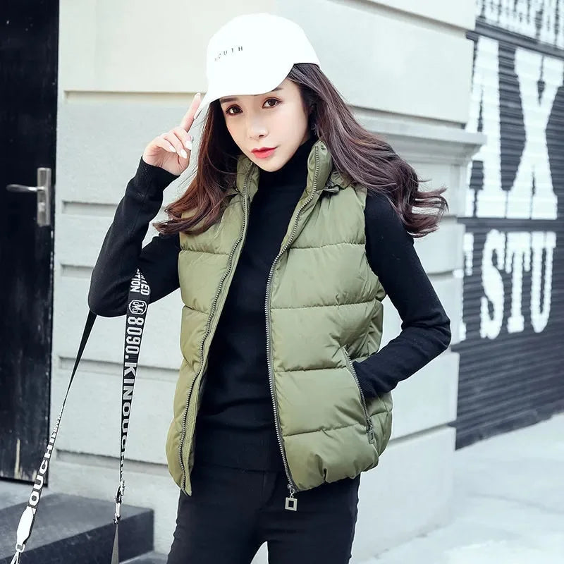 Winter Sleeveless Jacket Female Hoodies Down Vest 2024 New Duck Down Puffer Waistcoat Ultra Light Winderproof Puffer Coat Outwea