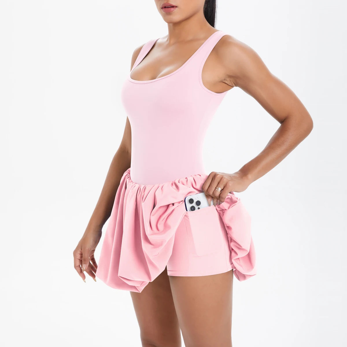 Athletic Yoga Fitness Dress Fitness High Stretch Slim Double Side Non-slip Women's Sports Dresses
